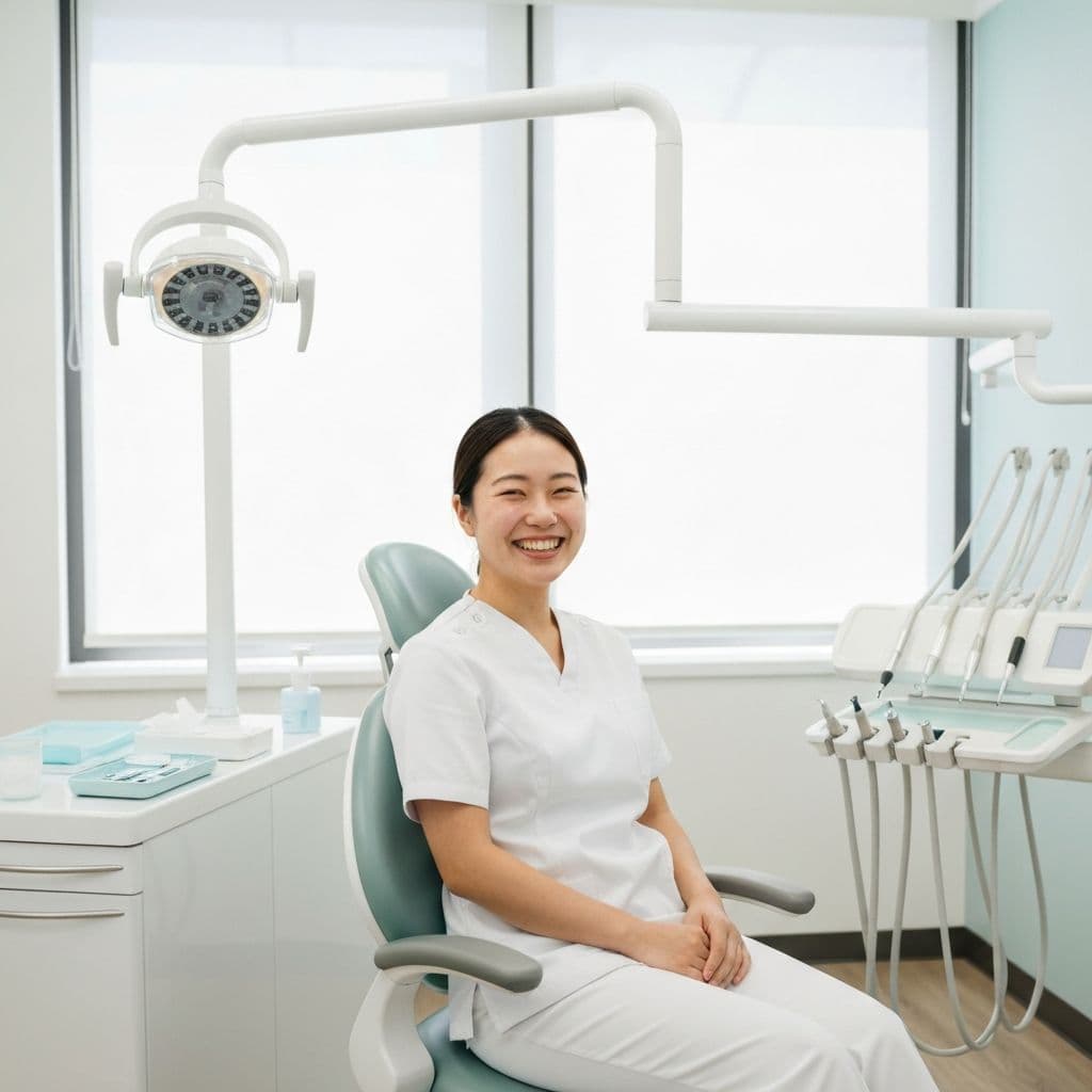 Welcoming modern dental clinic with a patient smiling
